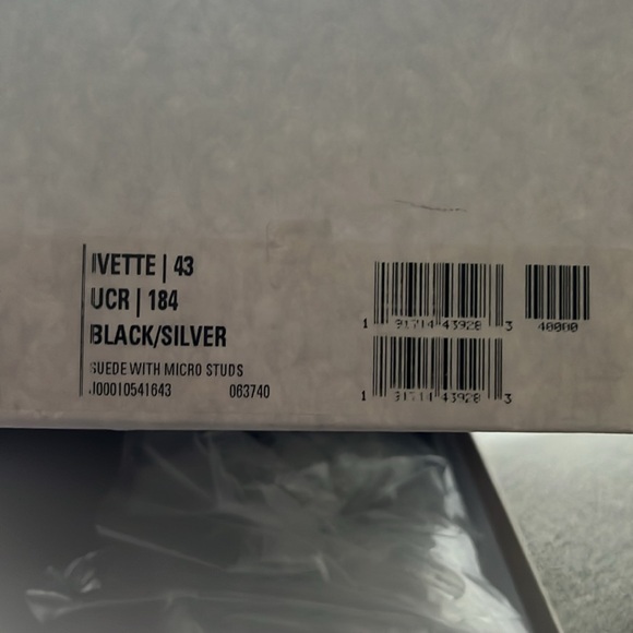 Jimmy CHOO dressy sandals Ivette 85 heel size 43 black suede w/micro studs - Picture 10 of 13